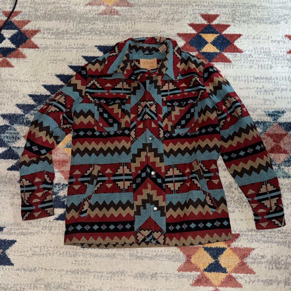 Powder River Outfitters Aztec Pattern Jacket - Turquoise & Red